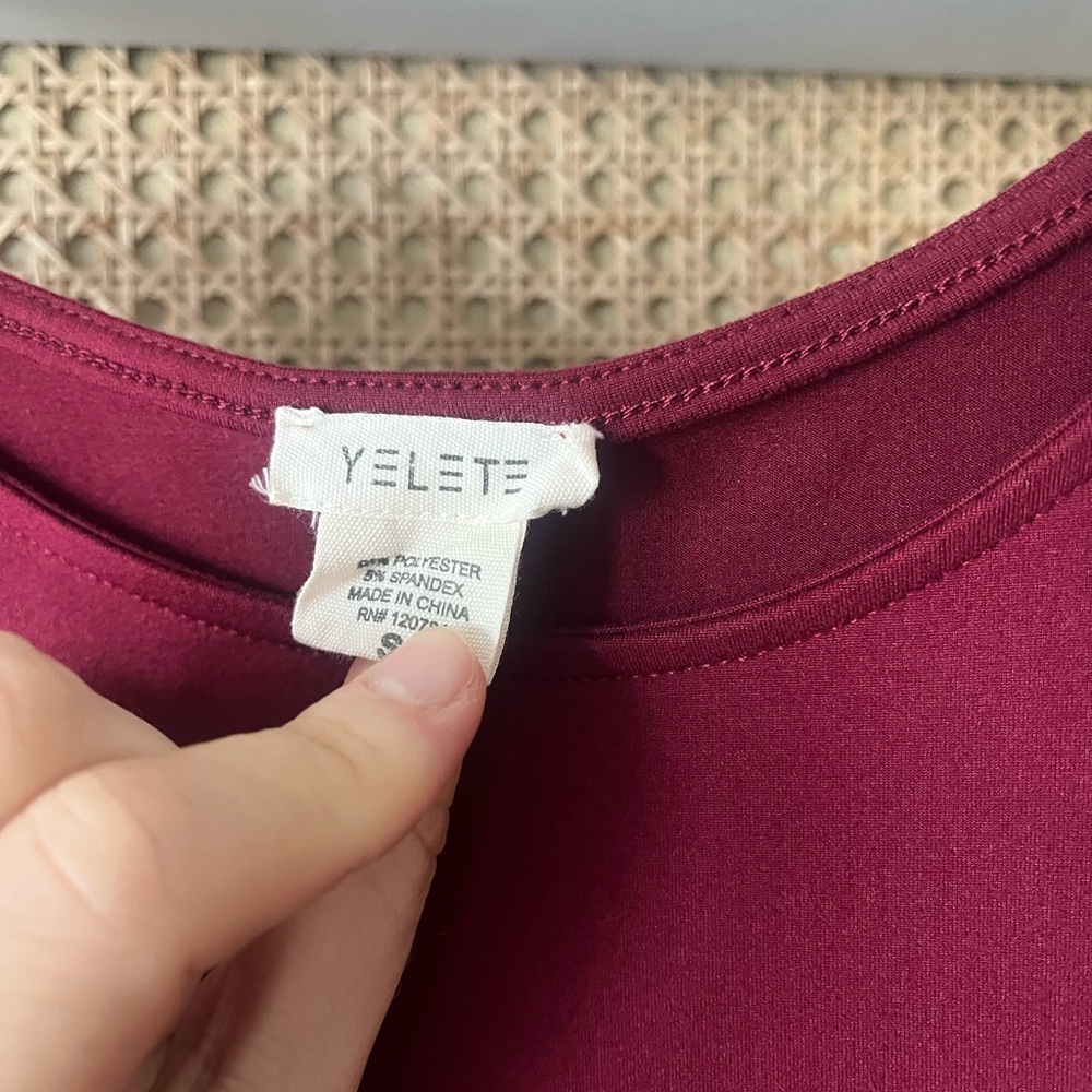 yelete Burgundy Long Sleeve maxi Dress - Picture 3 of 7
